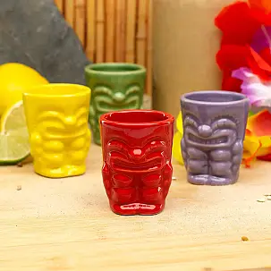 Set mit 4 Tiki-Bechern Schnapsglas